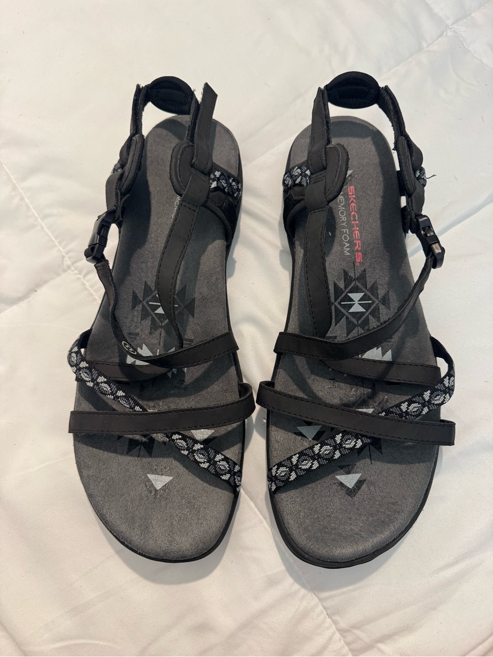 Skechers Gray and Black Strappy Women's Outdoor Sandals